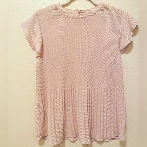 Women’s blouse. Pink and black. Short sleeve. Size S. New.